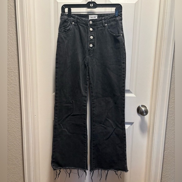 Rolla’s | Eastcoast Crop Flare Washed Black High Rise Denim Jeans Sz 28 - Picture 5 of 11
